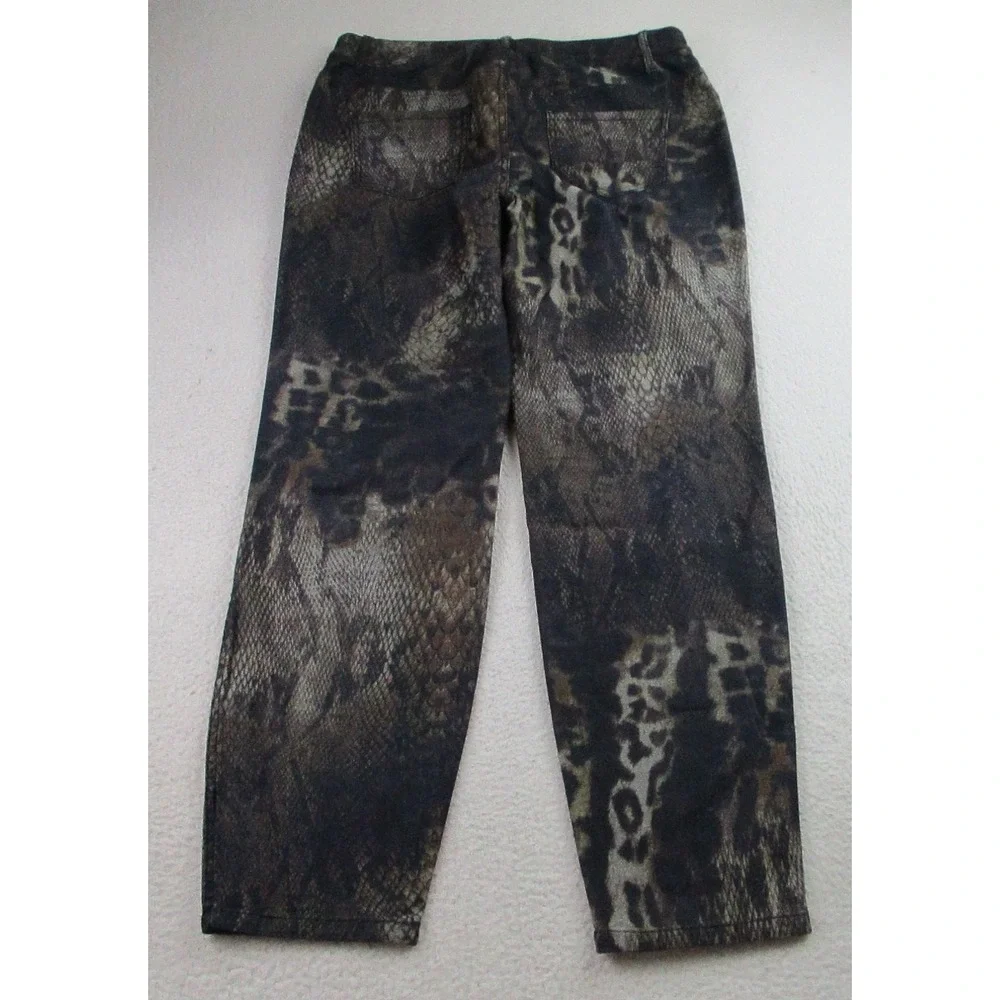 Frank Lyman Pants Womens XL Animal Print Snakeskin Leopard Skinny Stretch 223441